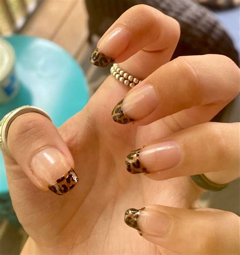 animal print french nails